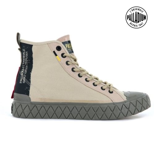 Palladium Palla Ace Supply Mid High Tops Women's Sneakers Khaki | UK R435-GVO